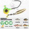 Crappie Jig Heads Kit With Underspin Spinner Blade, Lures and Jigs for Fishing - 30 & 50 Pack, 1/8, 1/16, 1/32 oz view 2