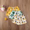 Toddler Baby Boys Swim Shorts Coconut Tree and Leaves Print Swimming Trunk Kids Boy Waves Swimwear (Yellow Beach, 1-2T) view 2