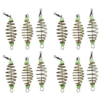 BESPORTBLE 12pcs Spring Fishing Feeder Luminous Fishing Cage Feeder Carp rucian Bream Fishing Tackle Fishing Accessories