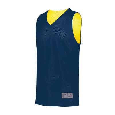 Augusta Sportswear Youth Tricot Mesh Reversible 2.0 Jersey, Navy/Gold, XXS