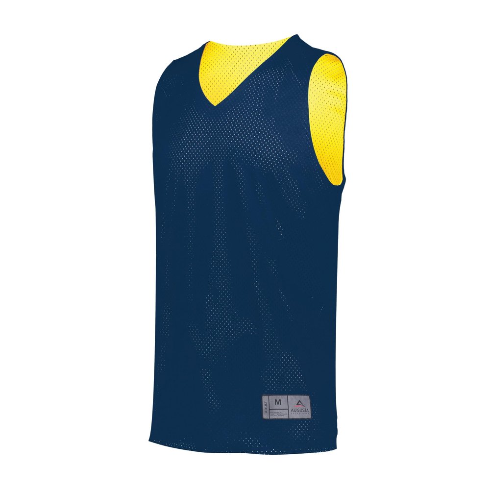 Augusta Sportswear Youth Tricot Mesh Reversible 2.0 Jersey, Navy/Gold, XXS