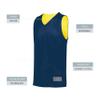 Augusta Sportswear Youth Tricot Mesh Reversible 2.0 Jersey, Navy/Gold, XXS view 4