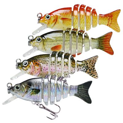 TRUSCEND Easy Catch Warrior SwimMax with BKK Hooks, Magic Noisy Wiggling and Vibrating Actions for More Bites, Lifelike Fishing Lures for Crappie Bass Trout, Strongest Dyneema Fiber Jointed Swimbaits
