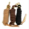 AJ Tack Set of 3 Lead Ropes with Leather Popper - Tan, Brown, and Black view 1