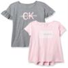 Calvin Klein Girls' Short Sleeve Legacy Graphic T-Shirt, Black Box 4187, 8-10 view 1