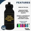 DISCOUNT PROMOS Custom 20 oz. Water Bottles with Push Cap Set of 50, Personalized Bulk Pack - Perfect for Gym, Hiking, Camping, Outdoor Sports - Black view 2