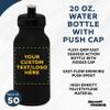 DISCOUNT PROMOS Custom 20 oz. Water Bottles with Push Cap Set of 50, Personalized Bulk Pack - Perfect for Gym, Hiking, Camping, Outdoor Sports - Black view 3