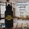 DISCOUNT PROMOS Custom 20 oz. Water Bottles with Push Cap Set of 50, Personalized Bulk Pack - Perfect for Gym, Hiking, Camping, Outdoor Sports - Black view 4
