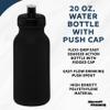 DISCOUNT PROMOS 20 oz. Water Bottles with Push Cap Set of 10, Bulk Pack - Perfect for Gym, Hiking, Camping, Outdoor Sports - Black view 3