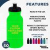 DISCOUNT PROMOS Custom 20 oz. Water Bottles with Push Cap Set of 50, Personalized Bulk Pack - Perfect for Gym, Hiking, Camping, Outdoor Sports - Neon Green view 2