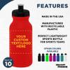 DISCOUNT PROMOS Custom 20 oz. Water Bottles with Push Cap Set of 10, Personalized Bulk Pack - Perfect for Gym, Hiking, Camping, Outdoor Sports - Red view 2