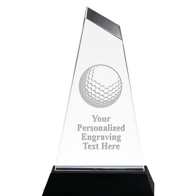 Crown Awards Golf Ball Personalized Award, 8" H Golf Engraved Emperor Acrylic Trophy