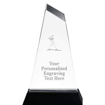 8" Emperor Baseball Batter Acrylic Award, Custom Engraved Baseball Batter Trophy, Engraving Included, Prime