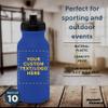 DISCOUNT PROMOS Custom 20 oz. Water Bottles with Push Cap Set of 10, Personalized Bulk Pack - Perfect for Gym, Hiking, Camping, Outdoor Sports - Reflex Blue view 4