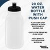 DISCOUNT PROMOS 20 oz. Water Bottles with Push Cap Set of 10, Bulk Pack - Perfect for Gym, Hiking, Camping, Outdoor Sports - White view 3
