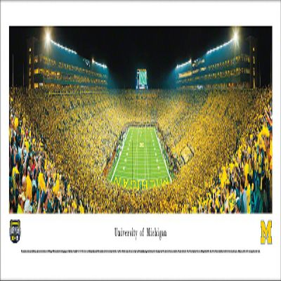 Michigan Football, Under the Lights - Unframed 40 x 13.5 Poster by Blakeway Panoramas
