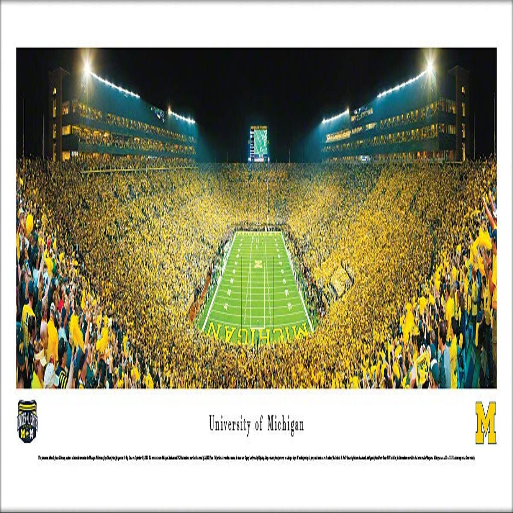 Michigan Football, Under the Lights - Unframed 40 x 13.5 Poster by Blakeway Panoramas