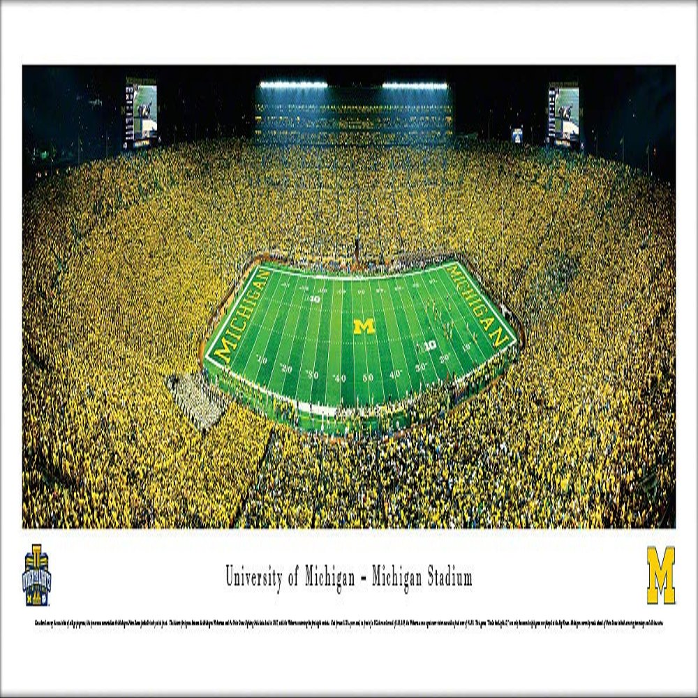 Michigan Football, Under the Lights II - Unframed 40 x 13.5 Poster by Blakeway Panoramas
