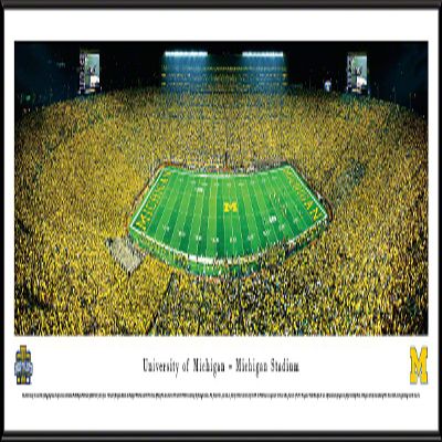 Michigan Football, Under the Lights II - 40.25x13.75-inch Standard Framed Print by Blakeway Panoramas