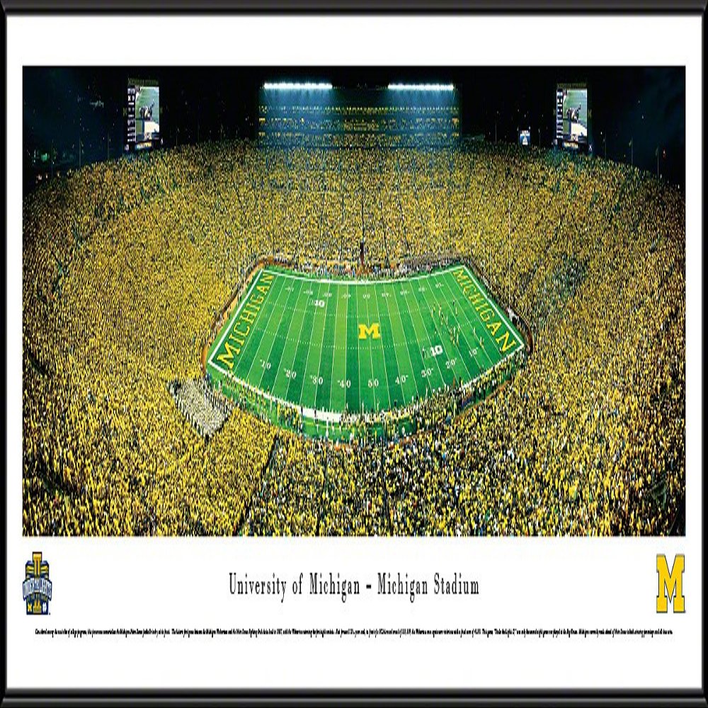 Michigan Football, Under the Lights II - 40.25x13.75-inch Standard Framed Print by Blakeway Panoramas