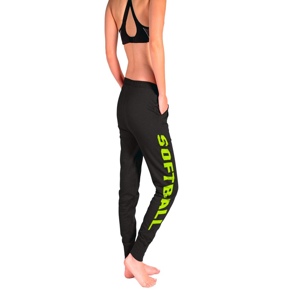 GIMMEDAT Softball Soft Jogger Drawstring Pocket Cuff Pants Sweatpants (Yellow, X-Large)