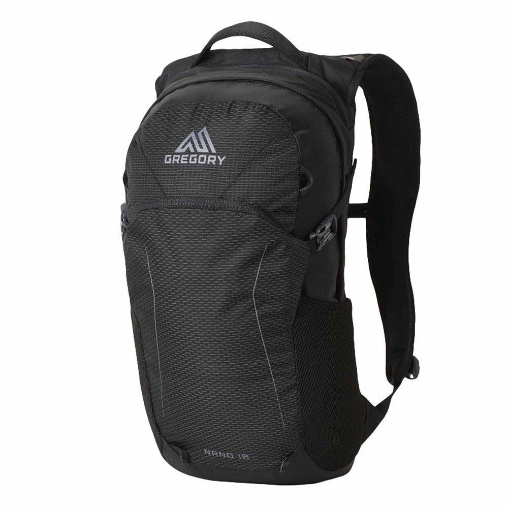 Gregory Nano 18L Unisex Day Hiking/Commuter/Active Travel Backpack, Breathable Backpanel, Hydration Port, One Size Fits All, Obsidian Black