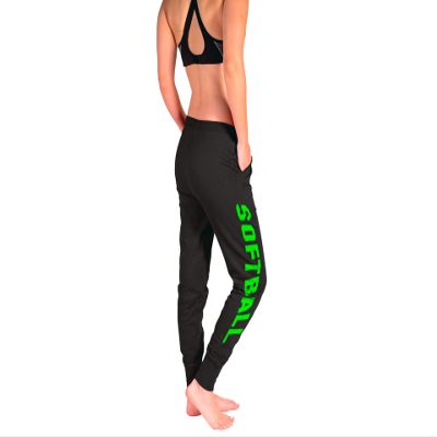 GIMMEDAT Softball Soft Jogger Drawstring Pocket Cuff Pants Sweatpants (Green, Large)