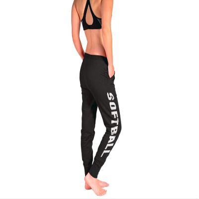 GIMMEDAT Softball Soft Jogger Drawstring Pocket Cuff Pants Sweatpants (White, Small)