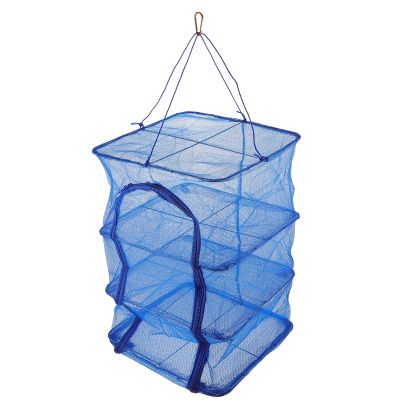 Garneck Hanging Drying Dry Rack Net Folded Fishing Net Trap for for Buds Hydroponic Plants Shrimp Carp Crayfish Crab 66X35X35cm