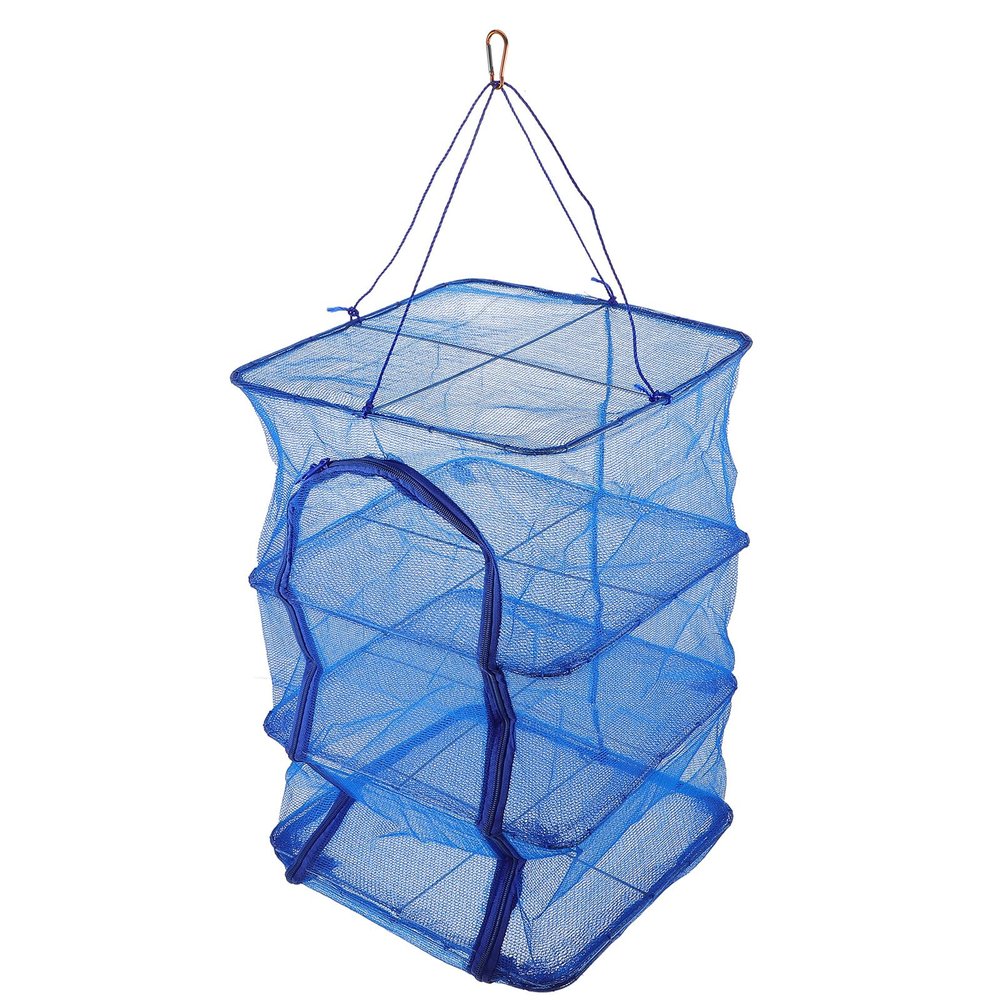Garneck Hanging Drying Dry Rack Net Folded Fishing Net Trap for for Buds Hydroponic Plants Shrimp Carp Crayfish Crab 66X35X35cm