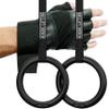 Nordic Lifting Weightlifting Gloves 12" Wrist Support, Medium and Gymnastic Rings with Straps view 1