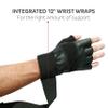 Nordic Lifting Weightlifting Gloves 12" Wrist Support, Medium and Gymnastic Rings with Straps view 2