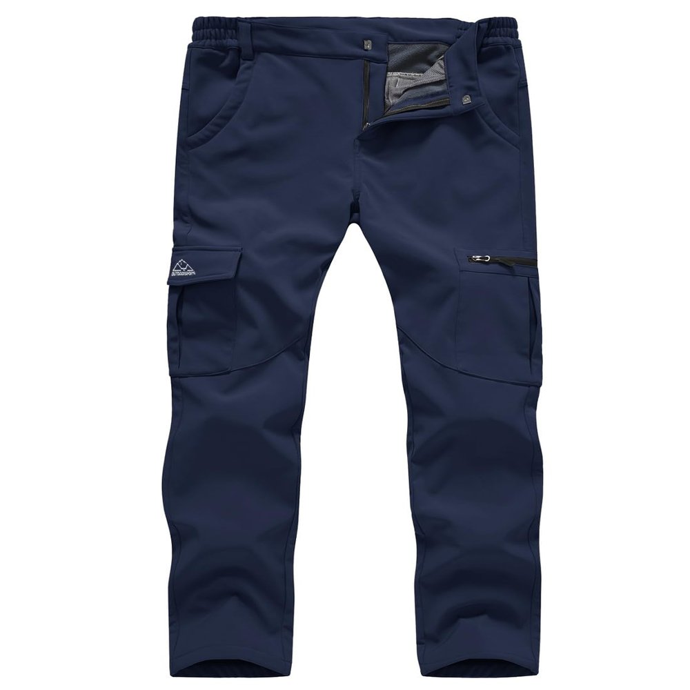 Gopune Women's Windproof Waterproof Sportswear Outdoor Hiking Fleece Pants (Navy,XS)