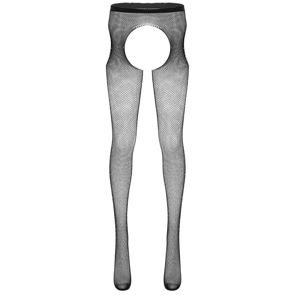 Hansber Mens See Through Fishnet Sparkle Rhinestones Thight High Stockings Stretchy Hosiery Legging Pants Black One Size