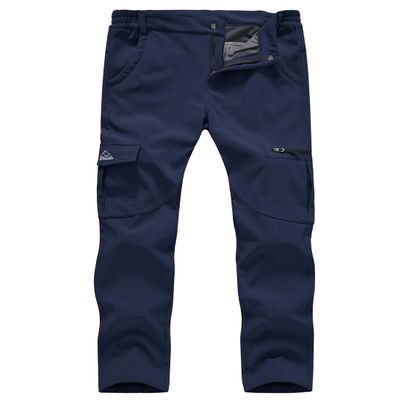 Gopune Women's Windproof Waterproof Sportswear Outdoor Hiking Fleece Pants (Navy,XL)