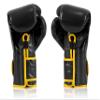 Fairtex Muay Thai Boxing Gloves BGV9 - Heavy Hitter Mexican Style Training & Sparring Gloves for Kick Boxing MMA K1 (Black/Yellow Piping, 14 oz) view 2