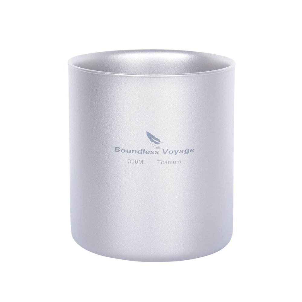 Boundless Voyage 3 in 1 Double Walled Titanium Cup Heat Resistant Mini Tea Drink Cup Outdoor Camping Mug Coffee Cups Camping Accessories Ti15154B