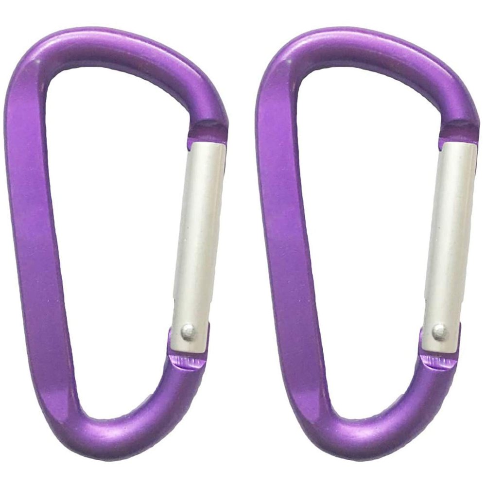 LESHIRY Large Carabiners Keychain 3" Aluminum D Shape Premium Durable D-Ring Carabiner Clip Hook Camping Accessories Snap Link Key Chain Durable Improved Design (2pcs Purple)