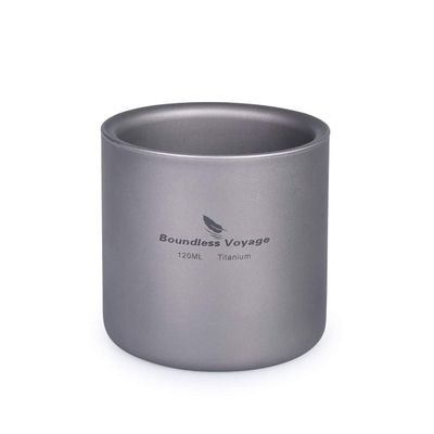 Boundless Voyage 3 in 1 Double Walled Titanium Cup Heat Resistant Mini Tea Drink Cup Outdoor Camping Mug Coffee Cups Camping Accessories Ti15152B