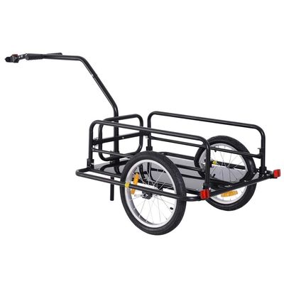 Folding Bike Cargo Trailer Cart with Seat Post Hitch - Black