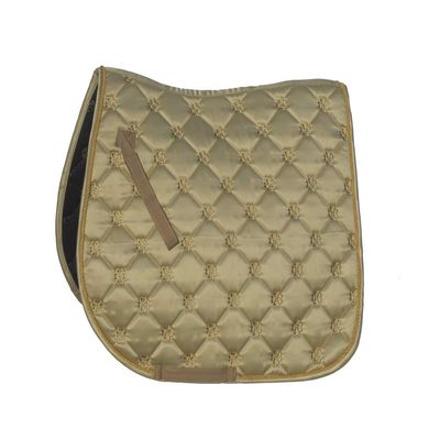 Rhinegold Unisex's 415-P-GOLD Lucky Clover Satin Saddle Pad, Gold, Pony