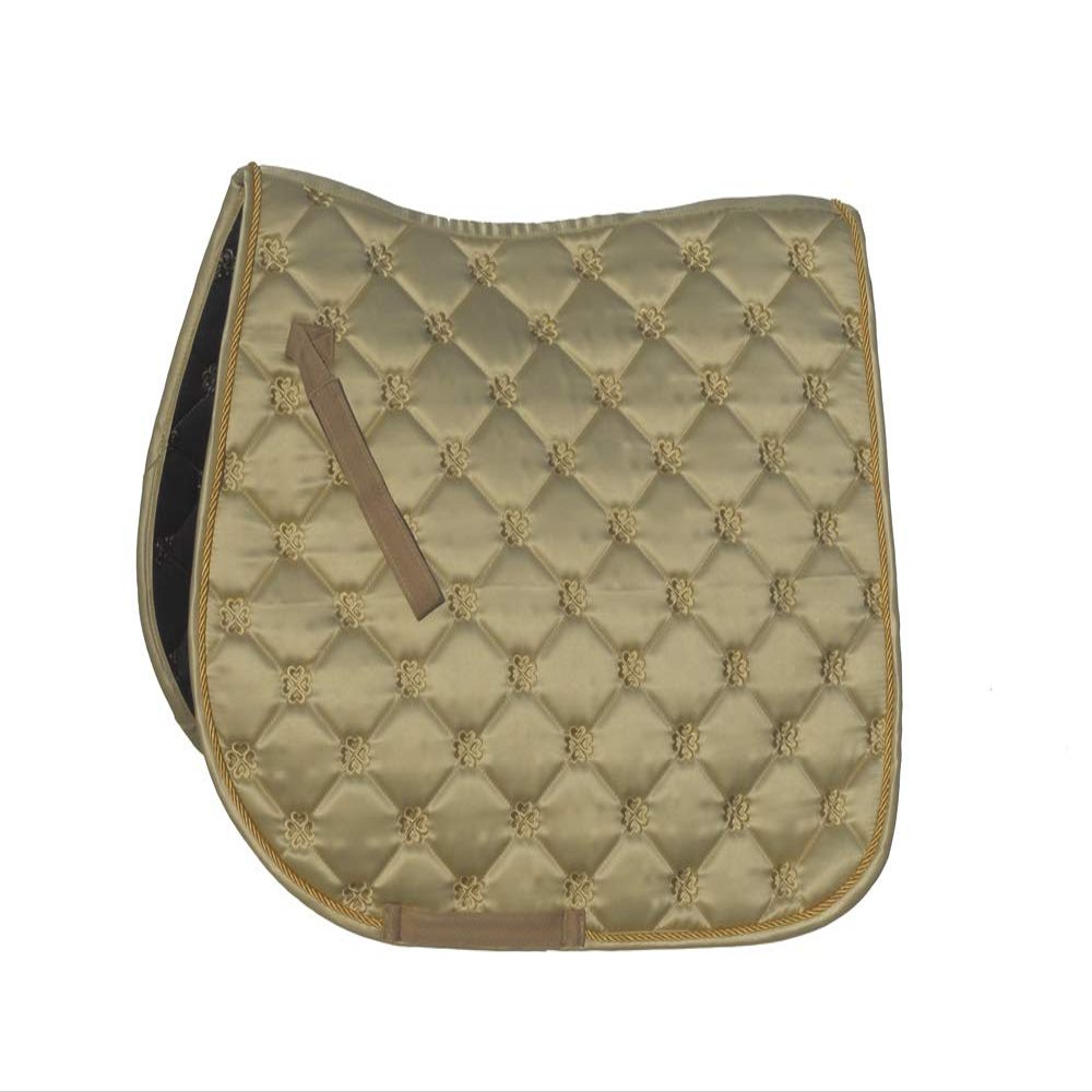 Rhinegold Unisex's 415-P-GOLD Lucky Clover Satin Saddle Pad, Gold, Pony