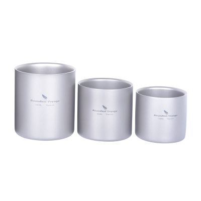 Boundless Voyage Double Walled Titanium Cup Insulated Mug Anti-scalding Outdoor Camping Tableware 120ml 180ml 300ml 450ml (3 PCS (120+180+300ml))
