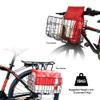 Wiel Bike Basket with Black Liner Rainproof Cover, Folding Steel Bicycle Basket Easy Install to Front Handlebar or Rear Rack, Heavy-Duty Metal Wire Bearing 33 lbs for Commuter Grocery Shopping Picnic view 4