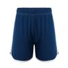 renvena Kids Girls Soft Cotton Elasticized Waist Athletic Shorts White Trimming Dolphin Hem Sportswear Navy Blue 3-4 view 1