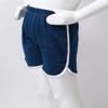 renvena Kids Girls Soft Cotton Elasticized Waist Athletic Shorts White Trimming Dolphin Hem Sportswear Navy Blue 3-4 view 3