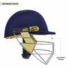 DSC Bouncer Cricket Helmet | Navy Blue | Size: Extra Small | for Men & Boys | Steel Grill | Adjustable Back Support Strap | Removable and Washable Sweatband | Lightweight view 3