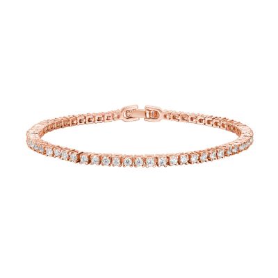 PAVOI 14K Gold Plated Cubic Zirconia Classic Tennis Bracelet | Rose Gold Bracelets for Women | 6.5 Inches