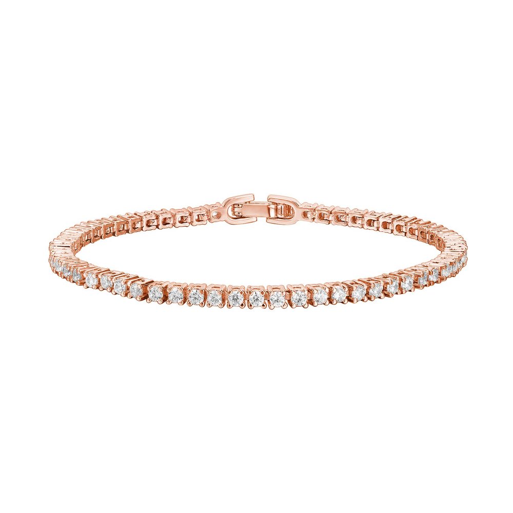 PAVOI 14K Gold Plated Cubic Zirconia Classic Tennis Bracelet | Rose Gold Bracelets for Women | 6.5 Inches
