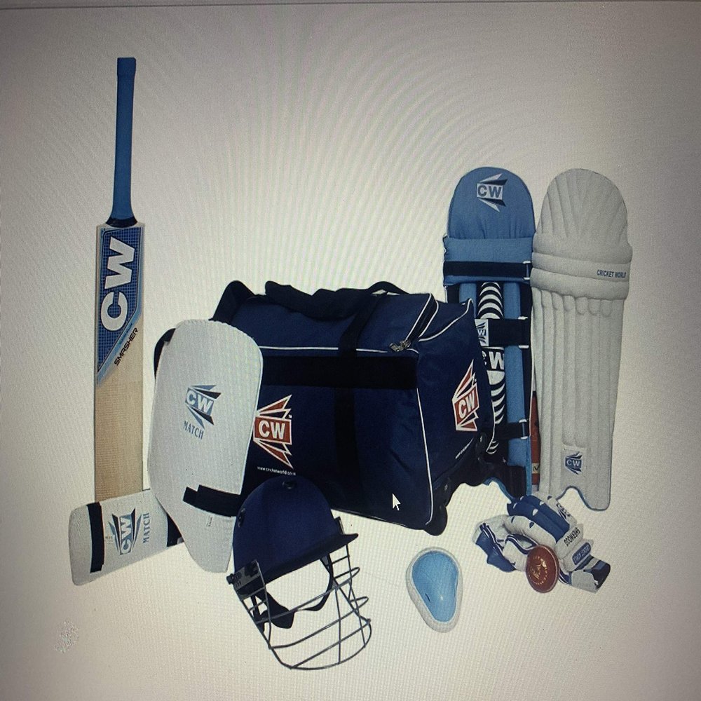 CW Academy Cricket Set Left Hand Cricket Set Cricket Bat Wheels Kit Sports Bag Lower Body Protector Groin Guard Cricket Practice Set Size 6